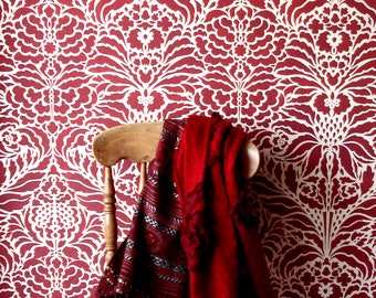 Indian Floral Damask Stencil ©