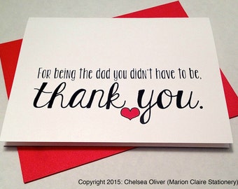 Father's Day Card - Thank you card - Adoptive Dad - Step-Father