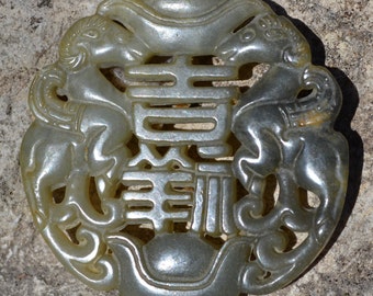 Two dragon Chinese bi pendant BI113