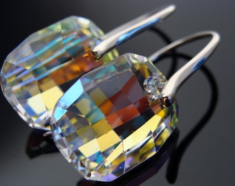 Swarovski Crystal AB Sterling Silver Earrings