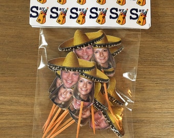 Cinco De Mayo Photo Cupcake Toppers