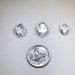 spring sale genuine ny herkimer diamonds 3 quartz crystals water clear 9mm 11mm 12mm 1.8 grams