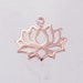 1 of 925 Sterling Silver Rose Gold Vermeil Style Lotus Charm 14.5x17mm. :pg0018