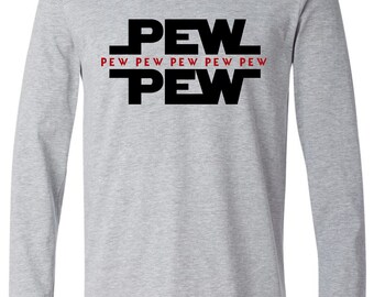 Pew Pew Mens Long Sleeve Tee