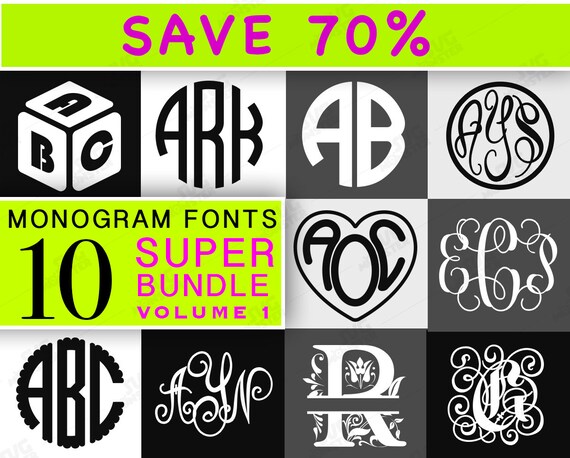 MONOGRAM FONT SVG Bundle font bundle svg font bundle cricut