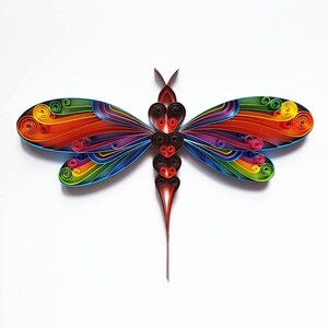 Quilled Paper Art Colourful Dragonfly Quilled Paper Art Colourful Dragonfly