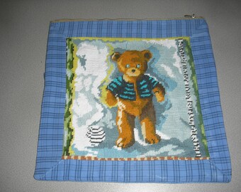 Pillow and its cover design with central bear