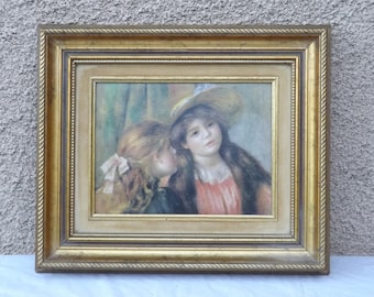 Oil on canvas of two young girls