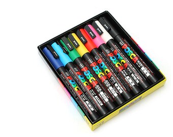 Uni Posca PC-3M Paint Marker - FIne Point - 8 Color Box Set