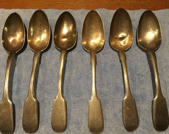 Vintage Serving Spoons, Engraved, Monogrammed,