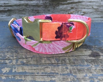 Small Dog Collar, Dog Collar Flower, Girl Dog Collar, Dog Collar, Dog Collar Floral, Large Dog Collar, Flower Dog Collar, Pink Dog Collar