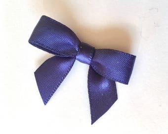 48 Mini NAVY BLUE Satin Bows - Pre-made and Ready for crafting