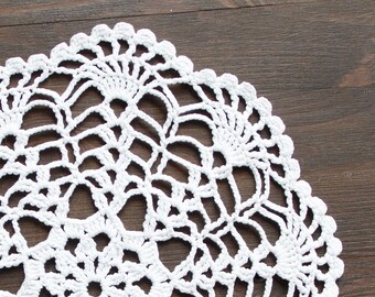 White Crochet Doily Vintage lacy doily