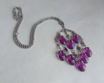 Purple Wisteria Bead Pendant Necklace by Sarah Coventry
