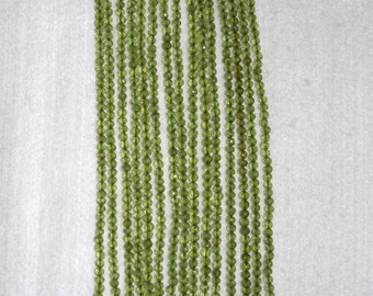 Peridot, Peridot Bead, AA, Faceted Bead, Natural Stone, Semi Precious, Gemstone Bead, Full Strand, 3.5-4 mm, AdrianasBeads