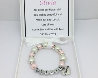 Flower girl bracelet, flower girl gift, flower girl, bridesmaid gift, bridesmaid bracelet, flower girl jewellery, flower girl jewelry
