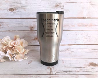 Engraved Coach Cup, Coach Tumbler, Coach Gift Idea, Tumbler with Spill Proof lid, Baseball Coach Gift, Football Coach, Soccer Coach, RTIC