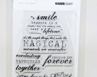 KaiserCraft Sentiments Collection Clear Stamps -- Acrylic -- Together