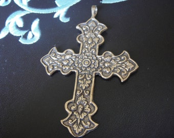 Solid bronze large cross , antique bronze cross,cross,bronze cross, large cross pendant