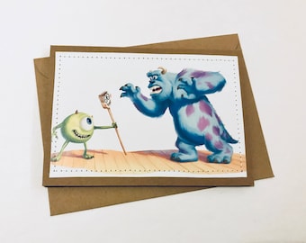 Monsters Inc - Stitched Greeting Card and Envelope - Blank