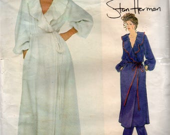 VINTAGE Very Easy Vogue American Designer Pattern 2039 STAN HERMAN Robe & Pants Misses Size 6