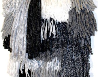 Woven Wall Hanging // Tapestry // Weaving // Textile // Leather & Wool