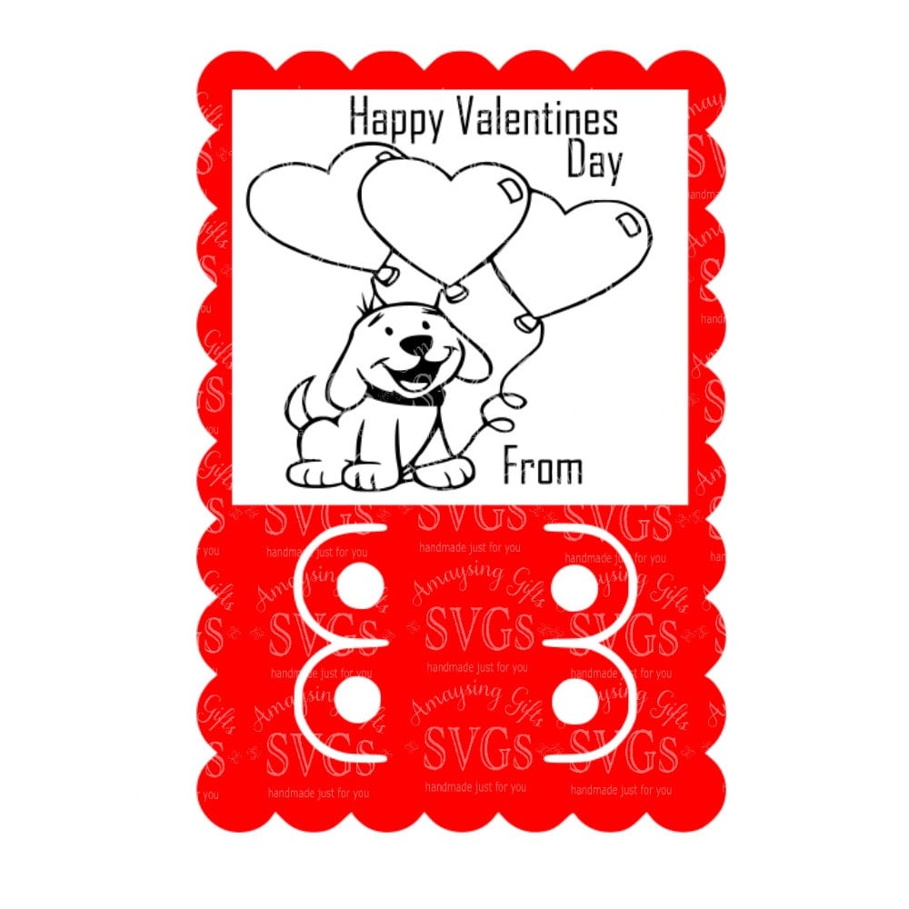 Puppy Valentine Crayon Card svg Kids Valentine svg Crayon Card