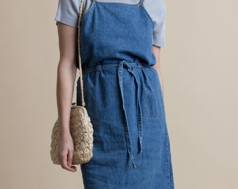 Vintage 90s Denim Belted Dress | XS/S