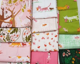 Heather Ross TIGER LILY 13 Fat Quarter Bundle moda cotton quilting fabric VHTF