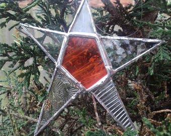 Red Star - Stained Glass- Mixed glass