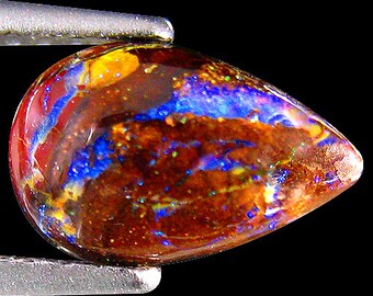 Stunning>>> 1.56cts/ Rare/ Metallic/ Australia / Koroit Boulder Opal/ Gemstone Cabochon/10mm