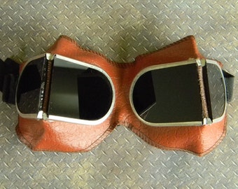 Awesome Vintage Steampunk Style Tinted Goggles. Steampunk Sunglasses. Very Good Condition Military Goggles for Steampunk Fans.