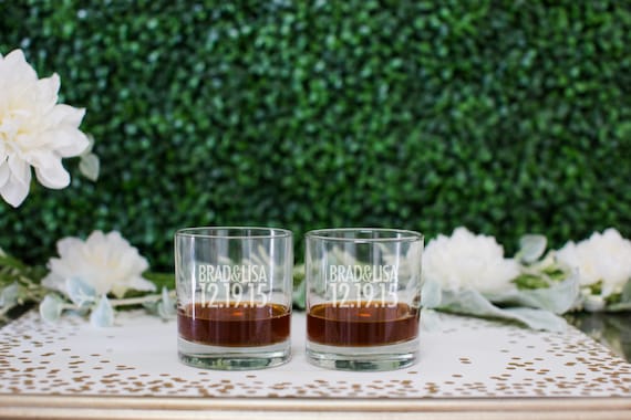 engraved whiskey glasses with box