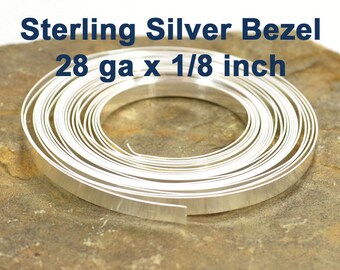 28ga x 1/8" Sterling Silver Bezel Wire - Choose Your Length