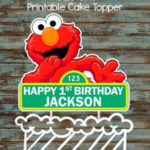 Printable Elmo Cake Topper, Custom Elmo Centerpiece, Elmo Birthday Party Decorations, Elmo Party Supplies, Sesame Street Elmo Cake Topper