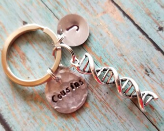 DNA charm, personalized cousin gift, long lost relative, mother gift, reunion gift, DNA keychain, family keychain, genealogy, adoptive