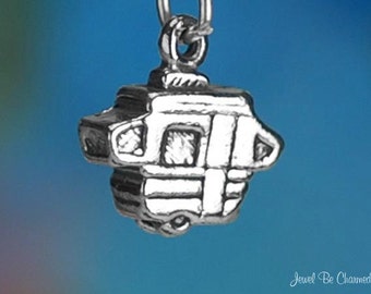 Sterling Silver Pop Up Camper Charm Camping Travel Trailer Solid .925