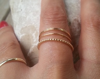 Stacking Rings Set, Gold Rings Set, SET OF 3 Stackable Rings, Stackable Gold Rings, Thin Gold Rings Set, Minamalist Gold Ring, Gold Rings