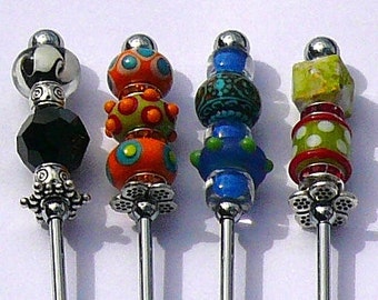 Swizzle Stir Sticks, Cocktail Stir Sticks, Beaded Utensil