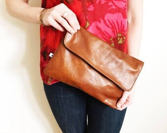 Asymmetrical Fold Over Clutch, Leather Foldover Clutch, Asymmetrical Bag, Envelope Clutch, Bridal Accessory, Gifts for Her, Bridesmaid Gift