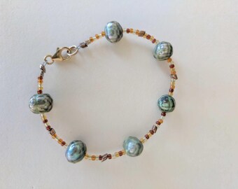 Olive green Fresh water pearl