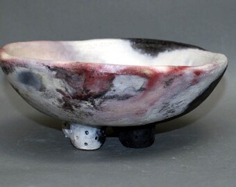 Pottery Bowl Ceramics and Pottery Pit Fired Ceramic Bowl Home and Living Kitchen and Dining Pit Fired Ceramic Home Decor 7 x 7x 3 1/2"