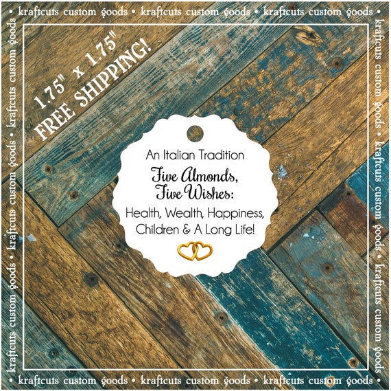 Jordan Almond Favor Tags #796 FREE SHIPPING!