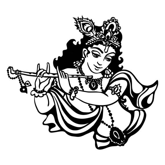 Lord Krishna Die-Cut Decal Car Window Wall Bumper Phone Laptop