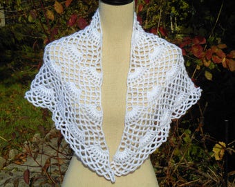 White shawl for baptism or small bridesmaid crochet