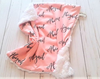 Lovey name blanket. Lovey. Personalized Lovey. Monogrammed Lovey. Minky lovey. Security Blanket. Mini Baby Blanket. Lovie.