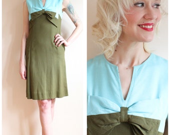 1960s Dress // Mint Tea Shift Dress // vintage 60s dress