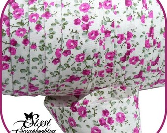 FLOWERS FLORAL LIBERTY COTTON BIAS TAPE TRIM PINK FASHION JEWELRY
