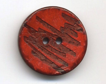 Red coconut button painted Zebra