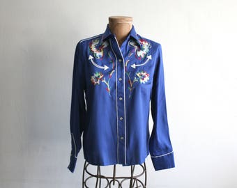 California Ranchwear Blue Western Shirt 34